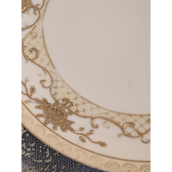 Noritake M Vtg Bone China Lemon Handled Plate Server Flowers Gold Trim Grandma - Picture 7 of 10